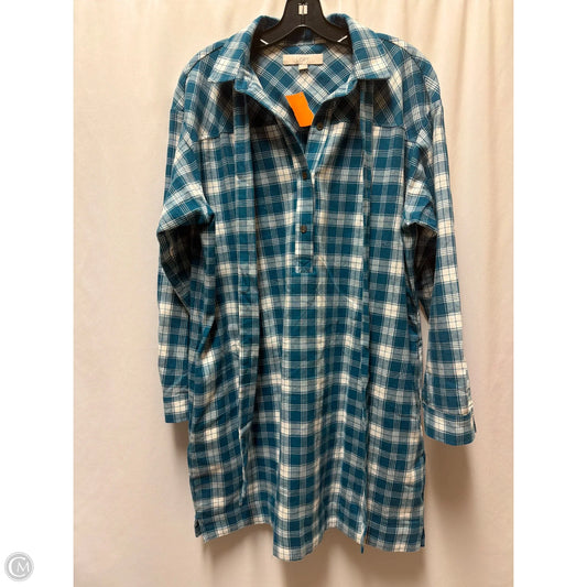 Dress Casual Midi By Loft In Blue, Size: L
