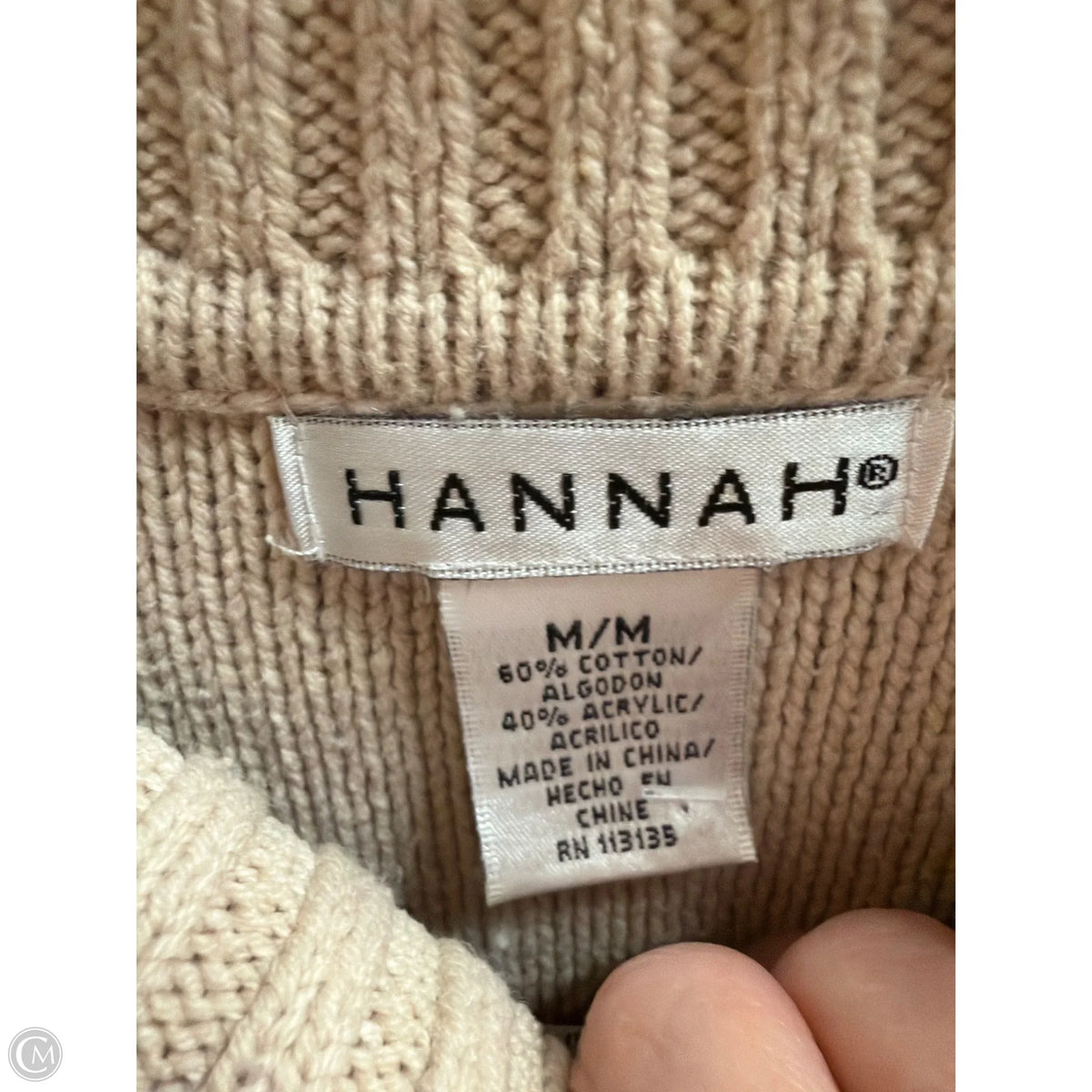 Sweater By Hannah In Tan, Size: M
