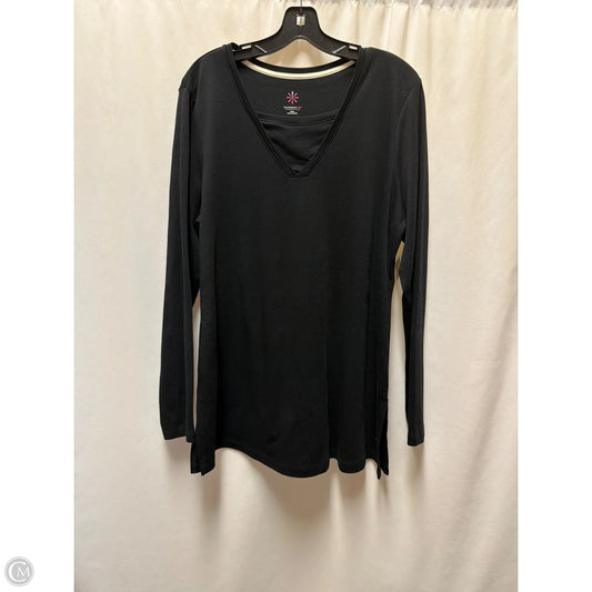 Top Long Sleeve By Isaac Mizrahi Live Qvc In Black, Size: Xl