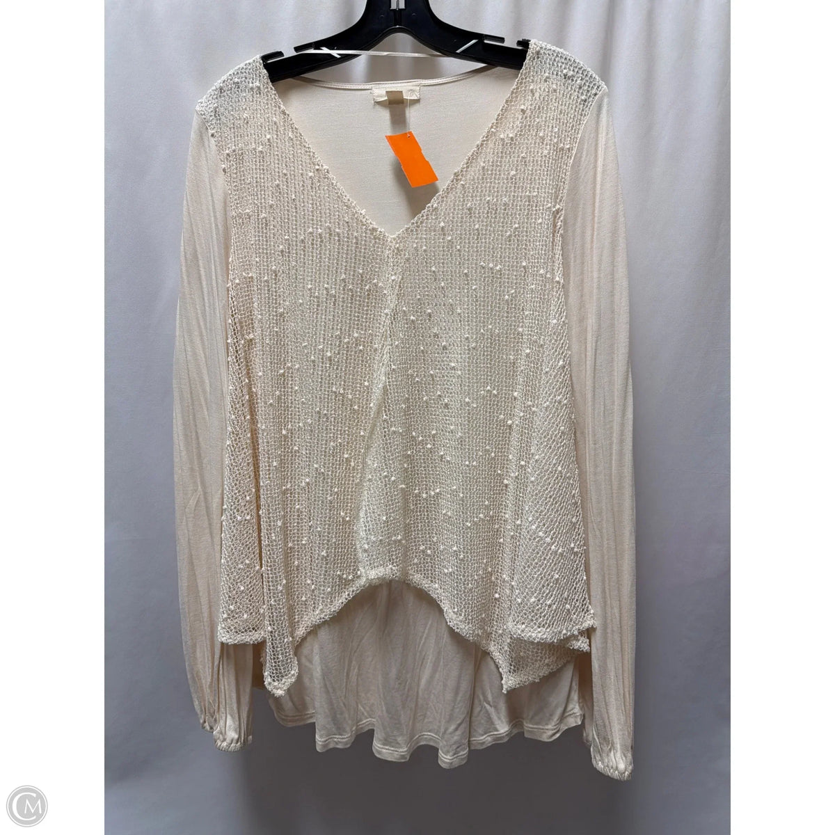 Top Long Sleeve By Cupio In Cream, Size: L