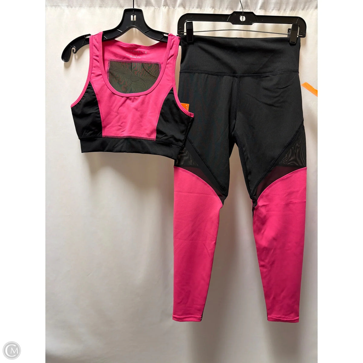 Athletic Pants 2pc By Kimberly In Black & Pink, Size: S