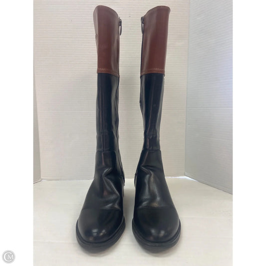 Boots Knee Flats By Franco Sarto In Black & Brown, Size: 7