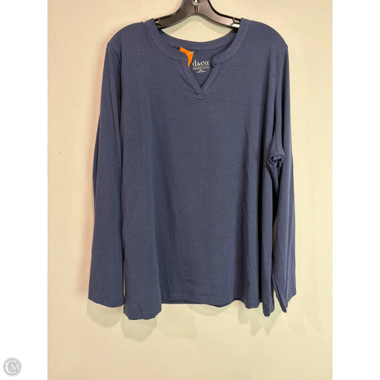 Top Long Sleeve By Denim And Company In Navy, Size: Xl