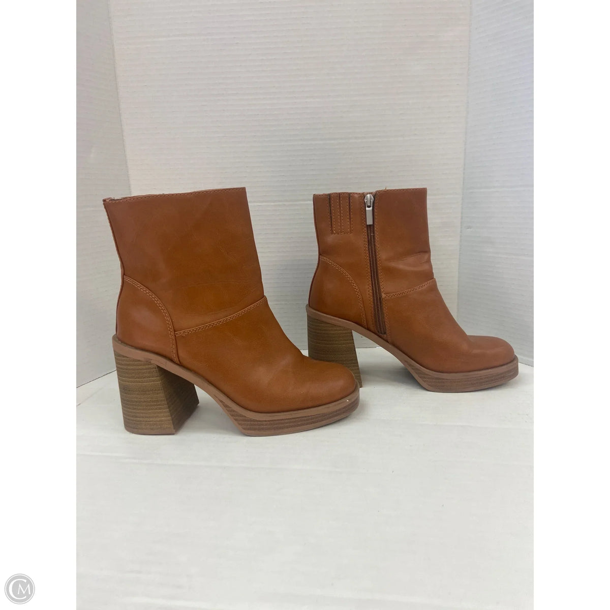 Boots Ankle Heels By Universal Thread In Brown, Size: 8