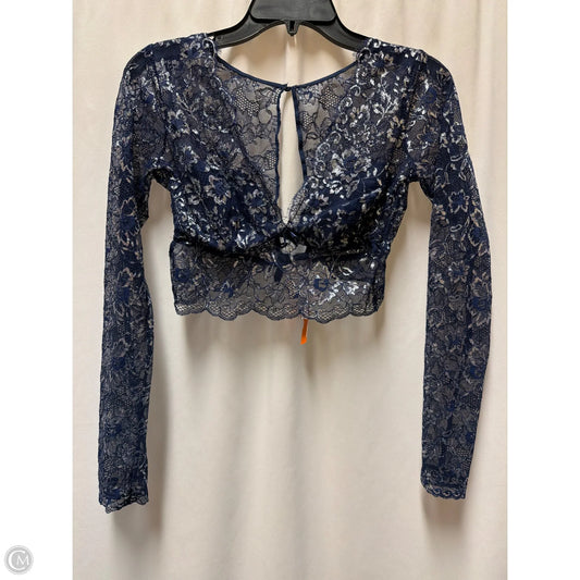 Top Long Sleeve By Victorias Secret In Navy, Size: M