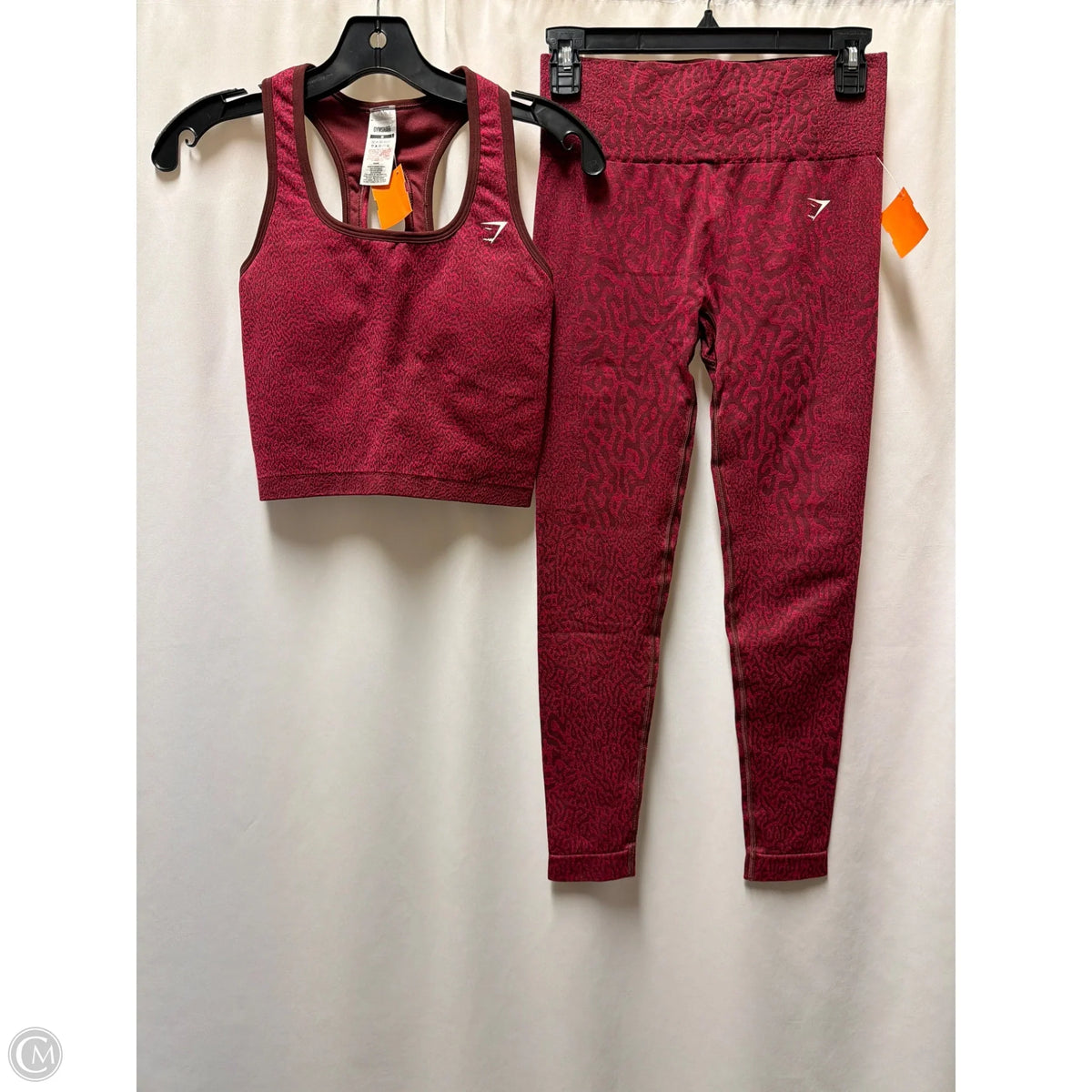 Athletic Pants 2pc By Gym Shark In Maroon, Size: M