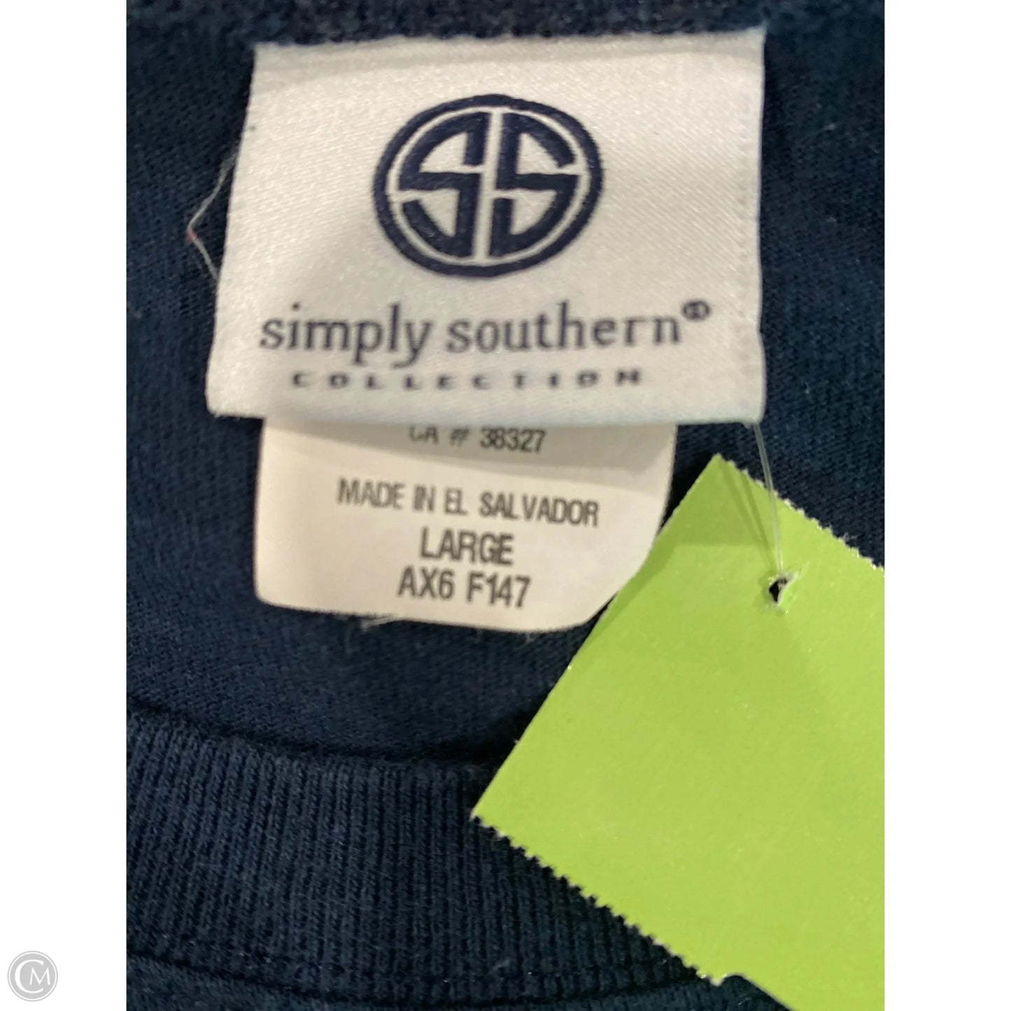 Top Long Sleeve By Simply Southern In Navy, Size: L