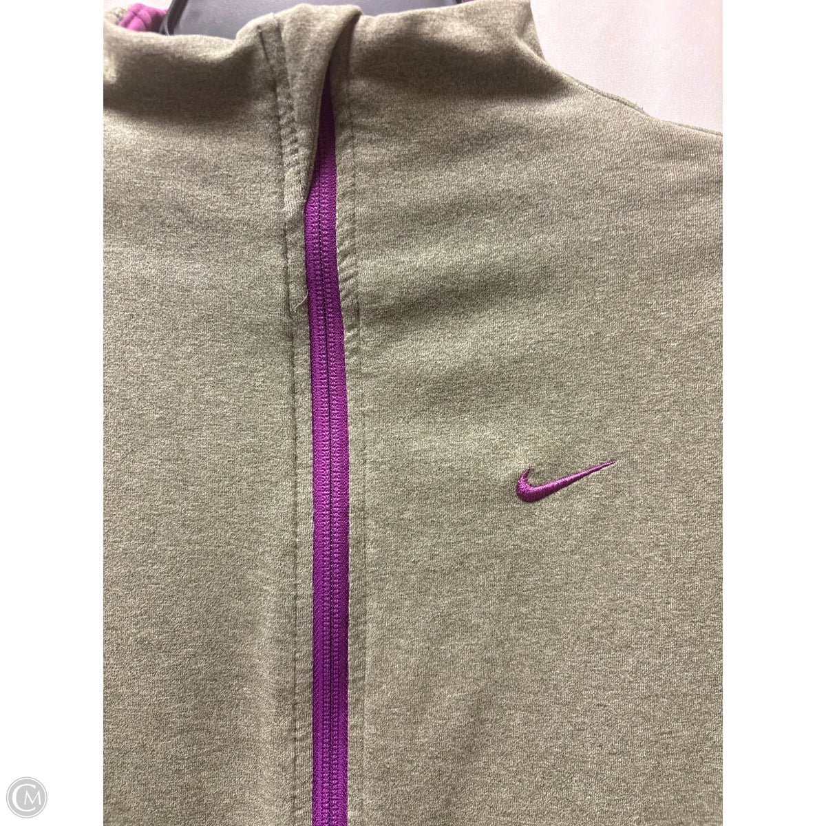 Athletic Jacket By Nike In Grey, Size: S