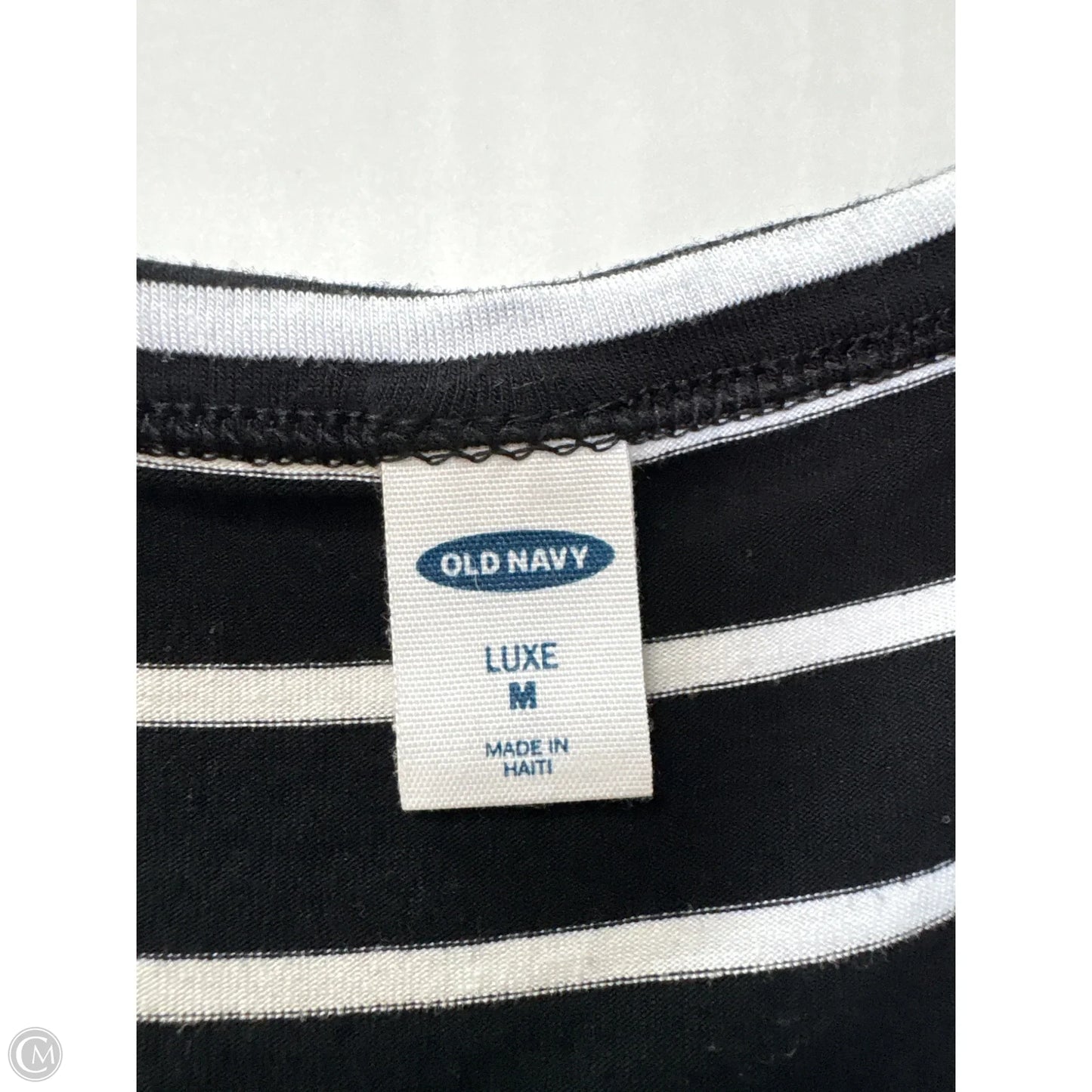 Top Sleeveless By Old Navy In Black & White, Size: M