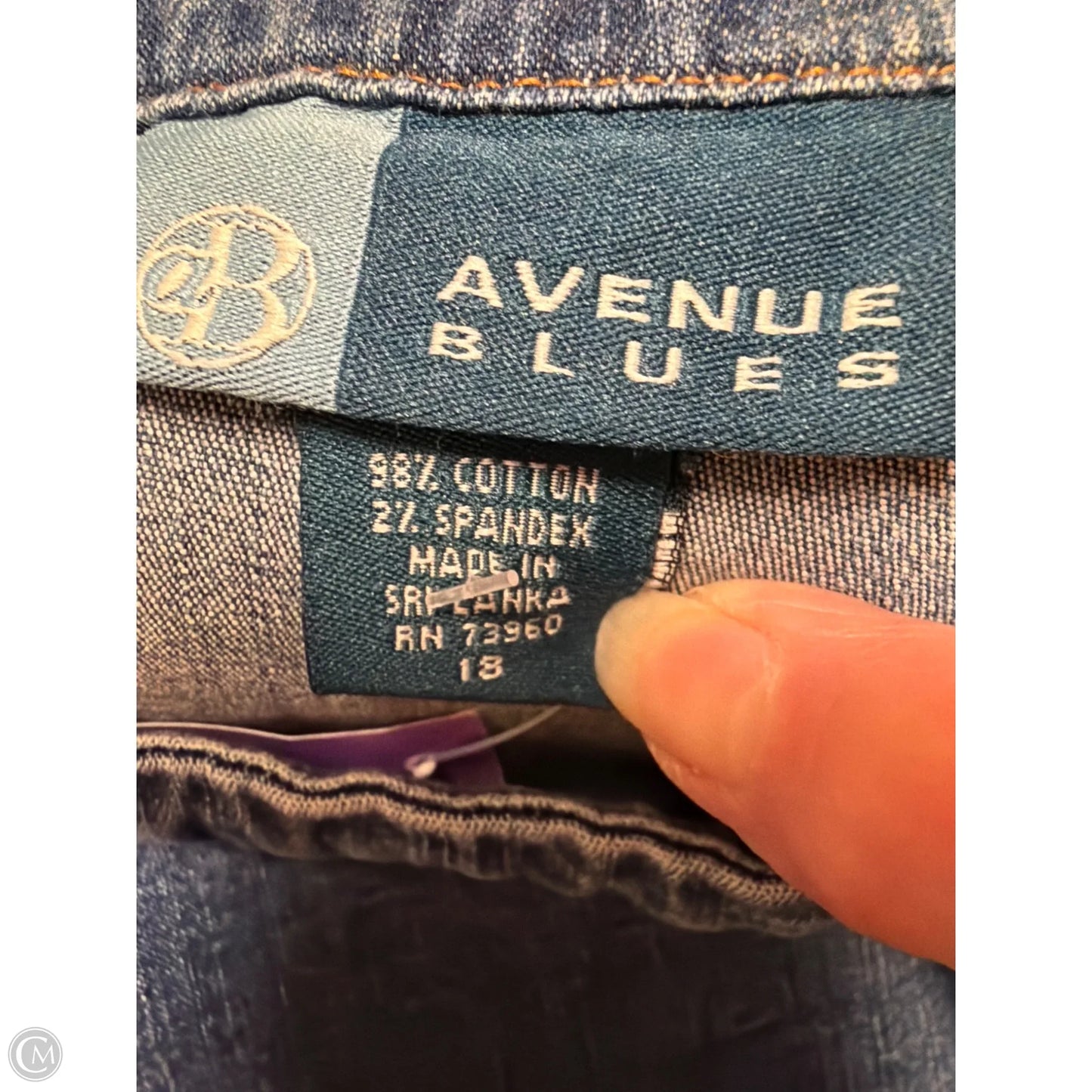 Skirt Maxi By Avenue Blues In Blue Denim, Size: 18