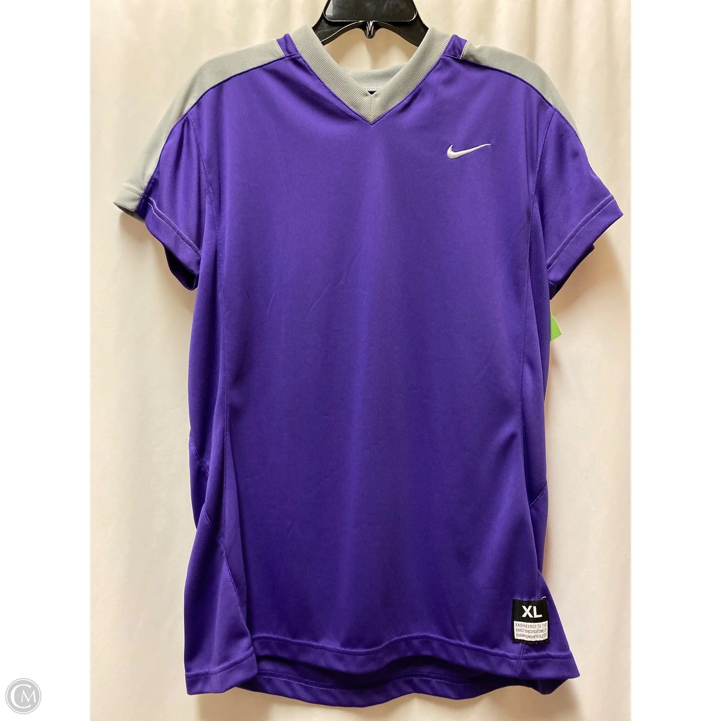 Athletic Top Short Sleeve By Nike In Purple, Size: Xl