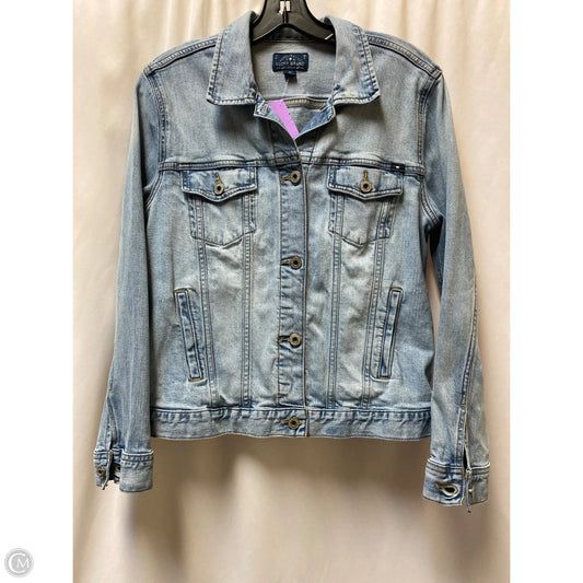 Jacket Denim By Lucky Brand In Blue Denim, Size: L