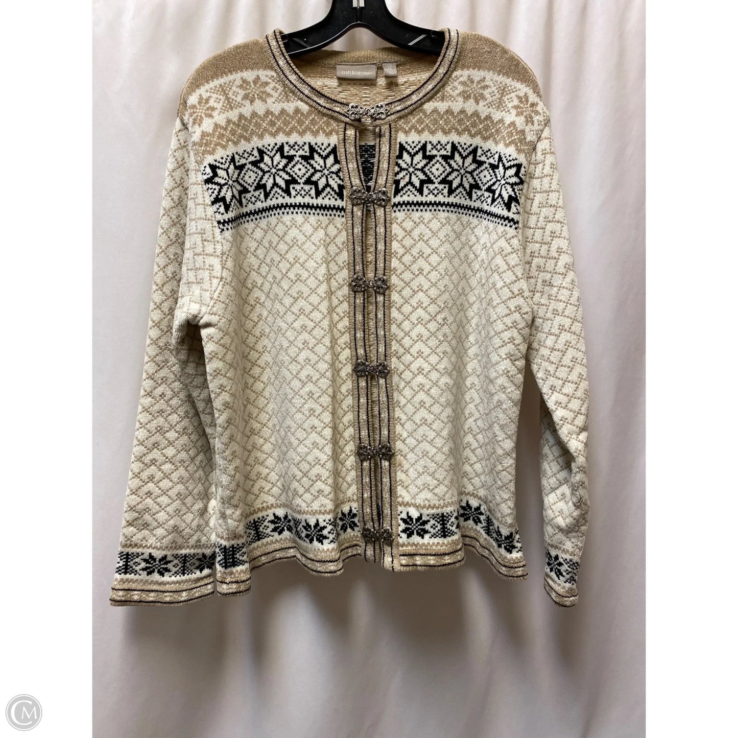 Cardigan By Croft And Barrow In Taupe, Size: Xl