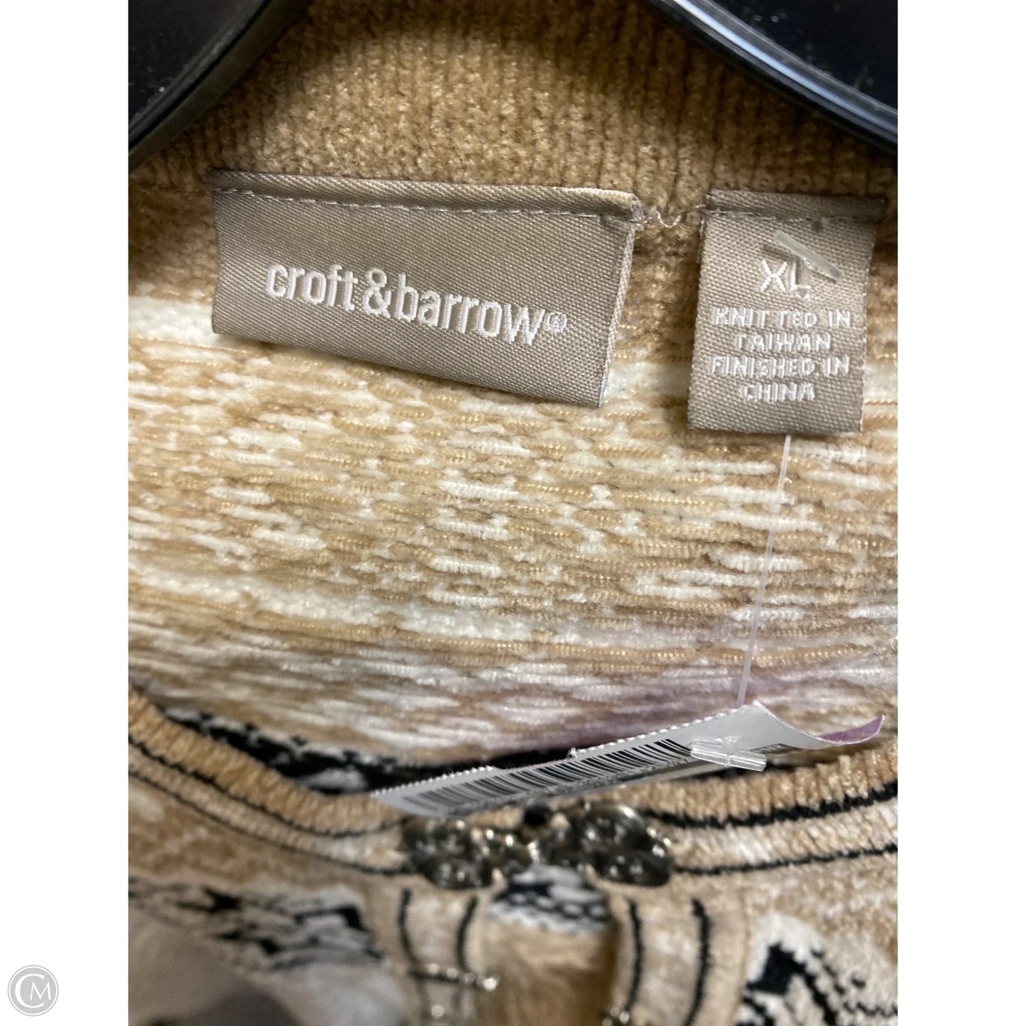 Cardigan By Croft And Barrow In Taupe, Size: Xl