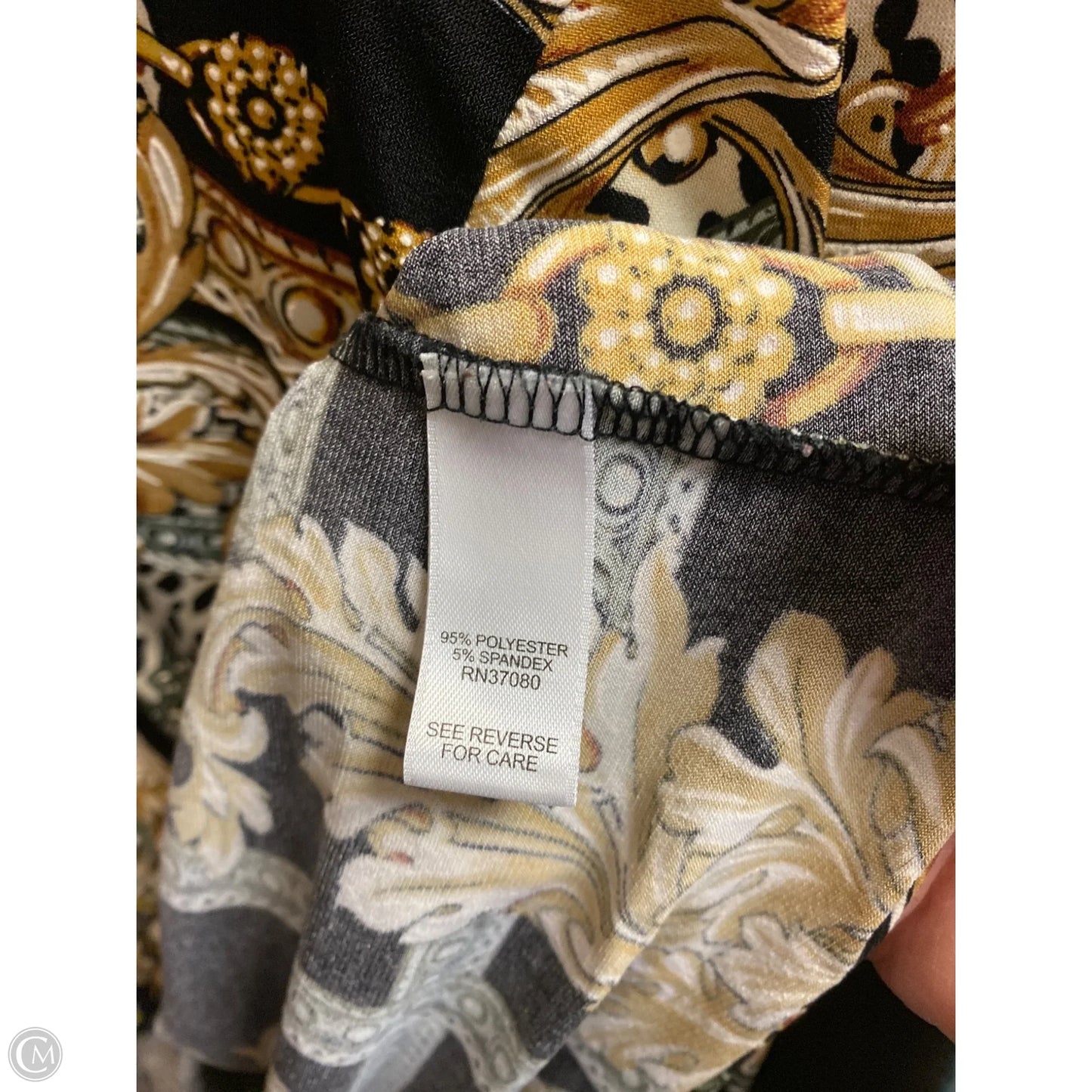 Top Long Sleeve By Clothes Mentor In Black & Gold, Size: Xl