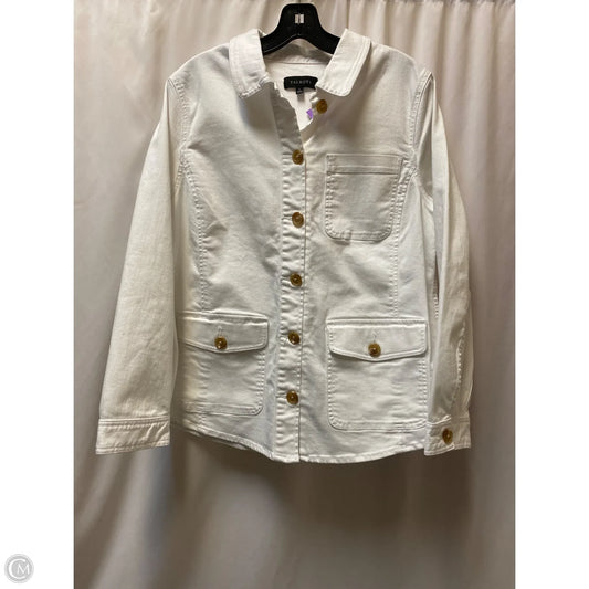 Jacket Denim By Talbots In White, Size: L