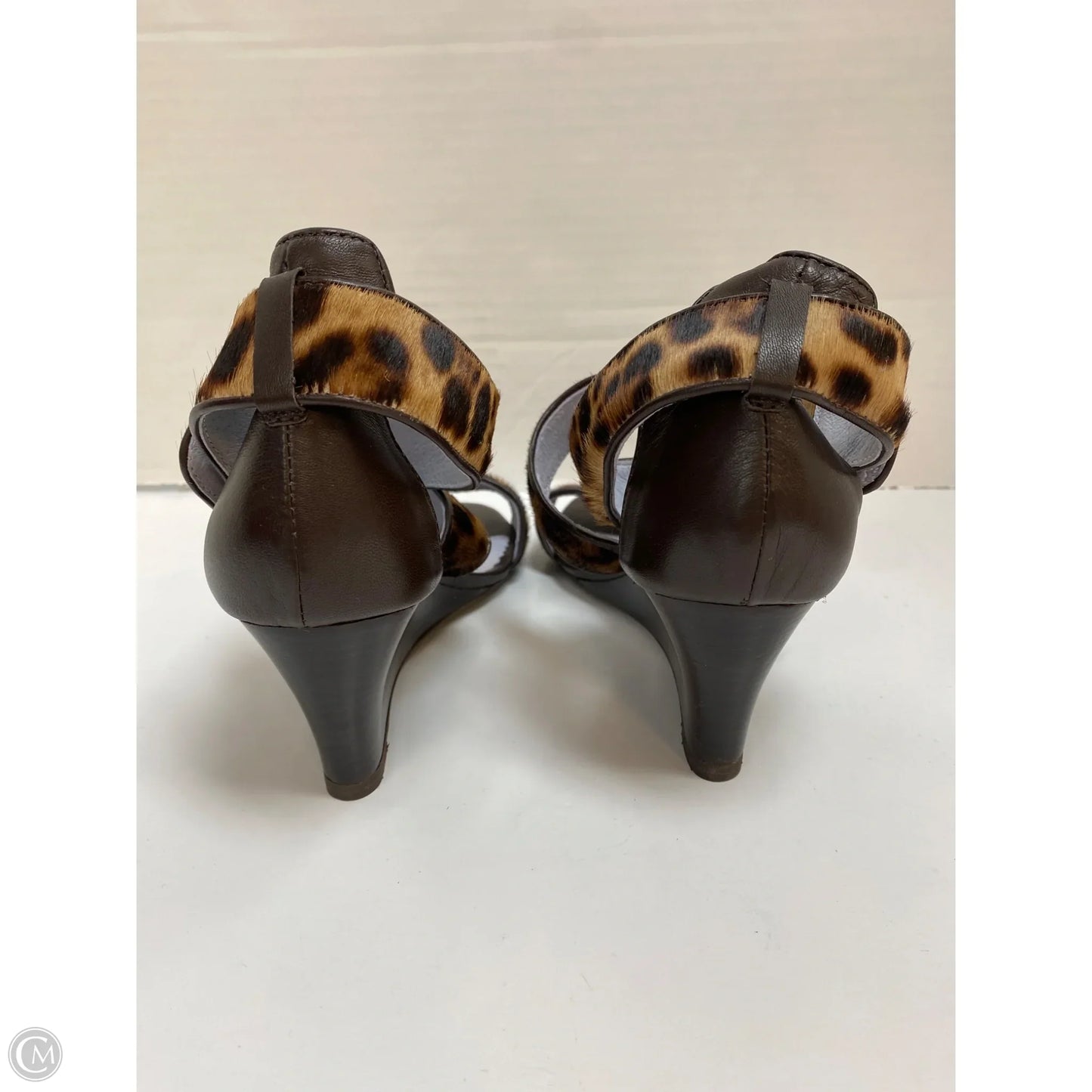 Sandals Heels Wedge By Johnston & Murphy In Animal Print, Size: 9.5