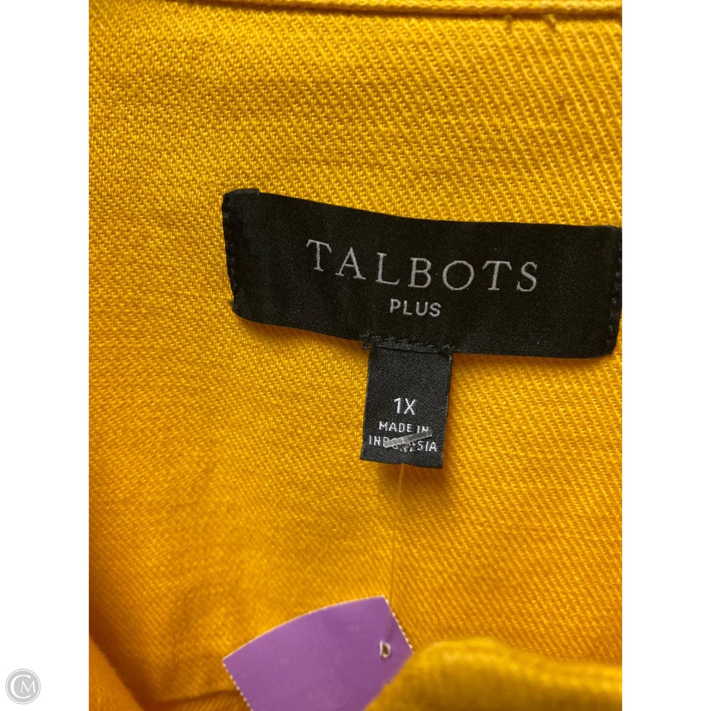 Jacket Denim By Talbots In Yellow Denim, Size: 1x