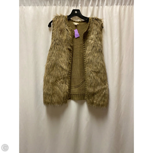 Vest Faux Fur & Sherpa By Xhilaration In Brown, Size: S