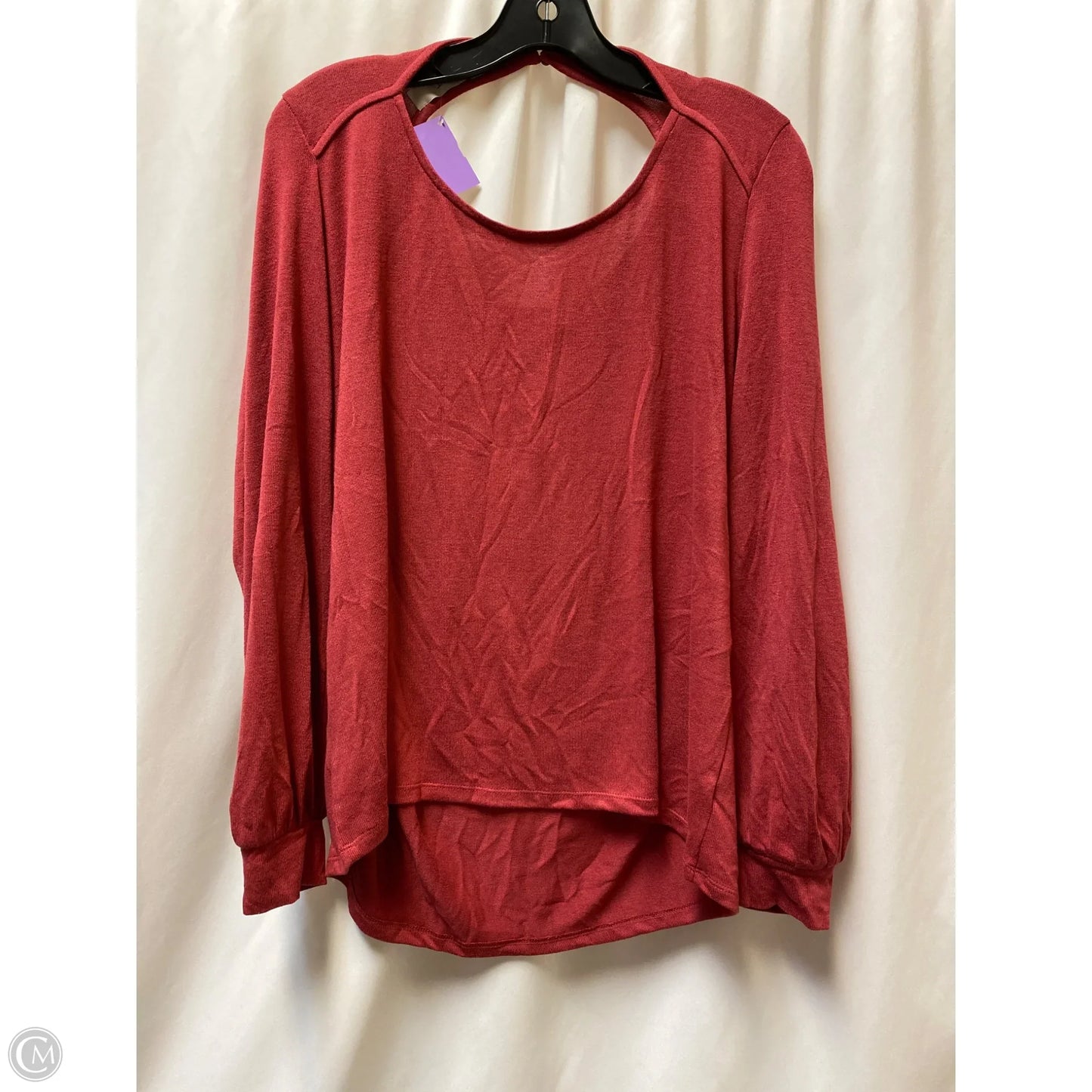 Top Long Sleeve By Loft In Pink & Red, Size: L