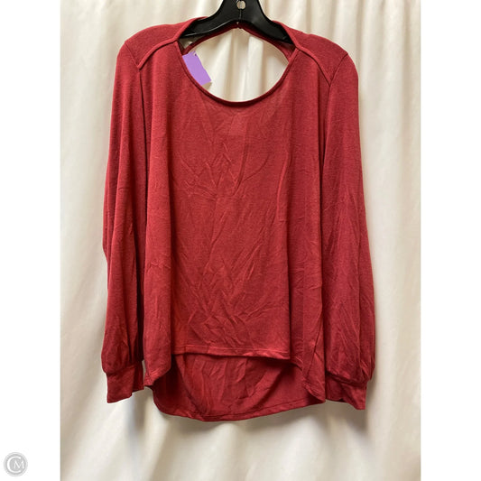 Top Long Sleeve By Loft In Pink & Red, Size: L