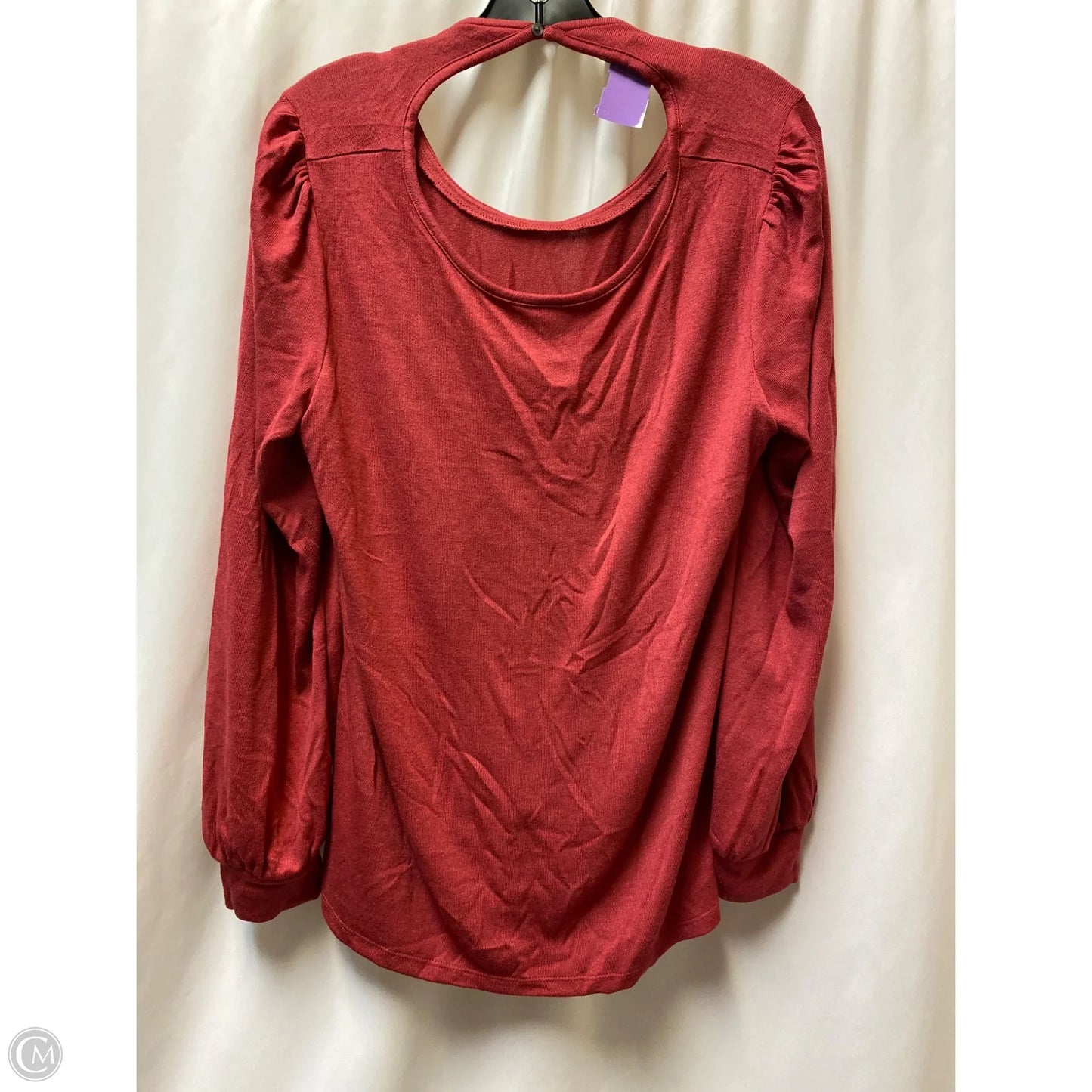 Top Long Sleeve By Loft In Pink & Red, Size: L