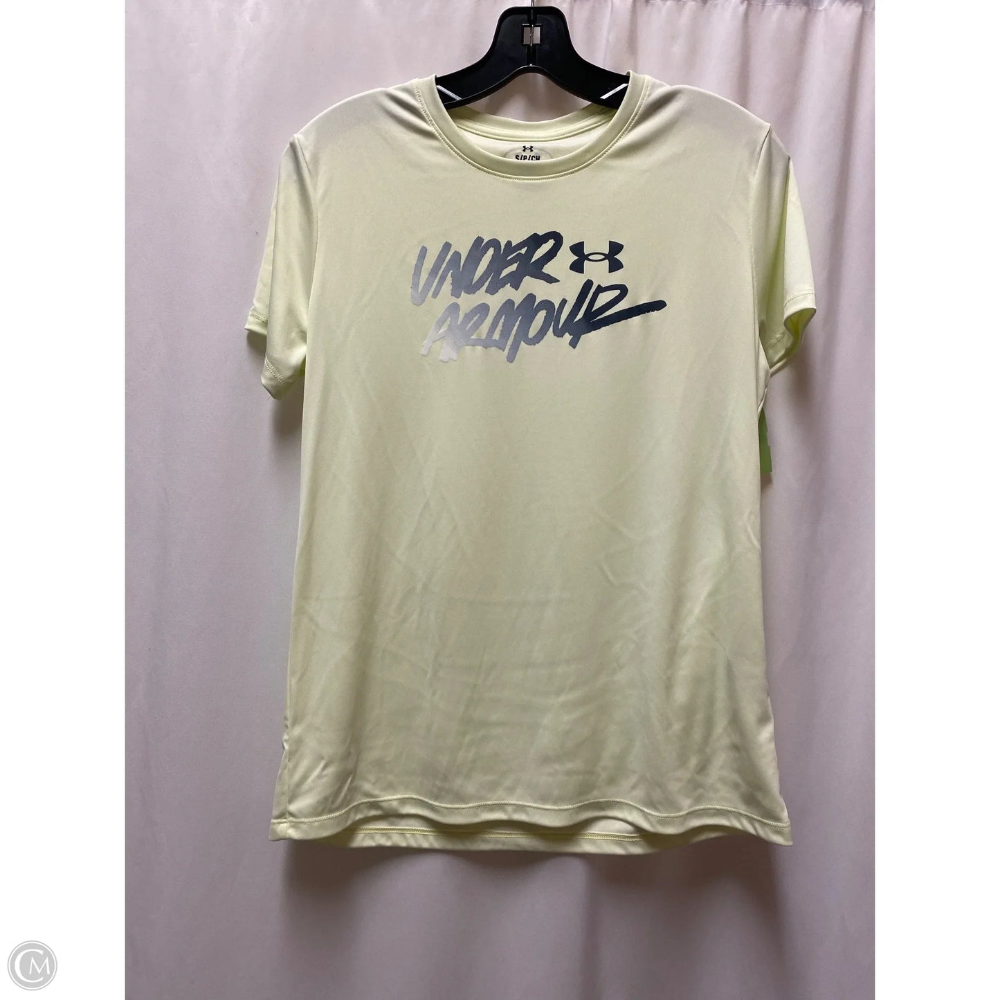 Athletic Top Short Sleeve By Under Armour In Yellow, Size: S