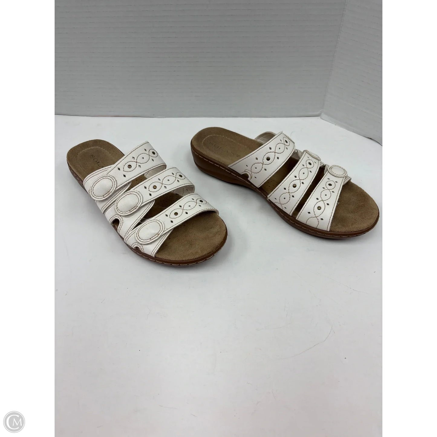 Sandals Flats By Solanz In White, Size: 8.5
