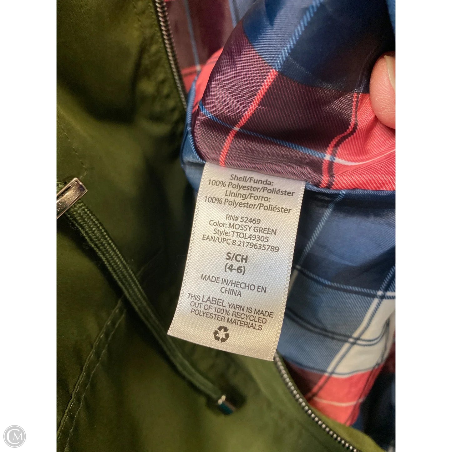 Jacket Utility By Time And Tru In Green, Size: S