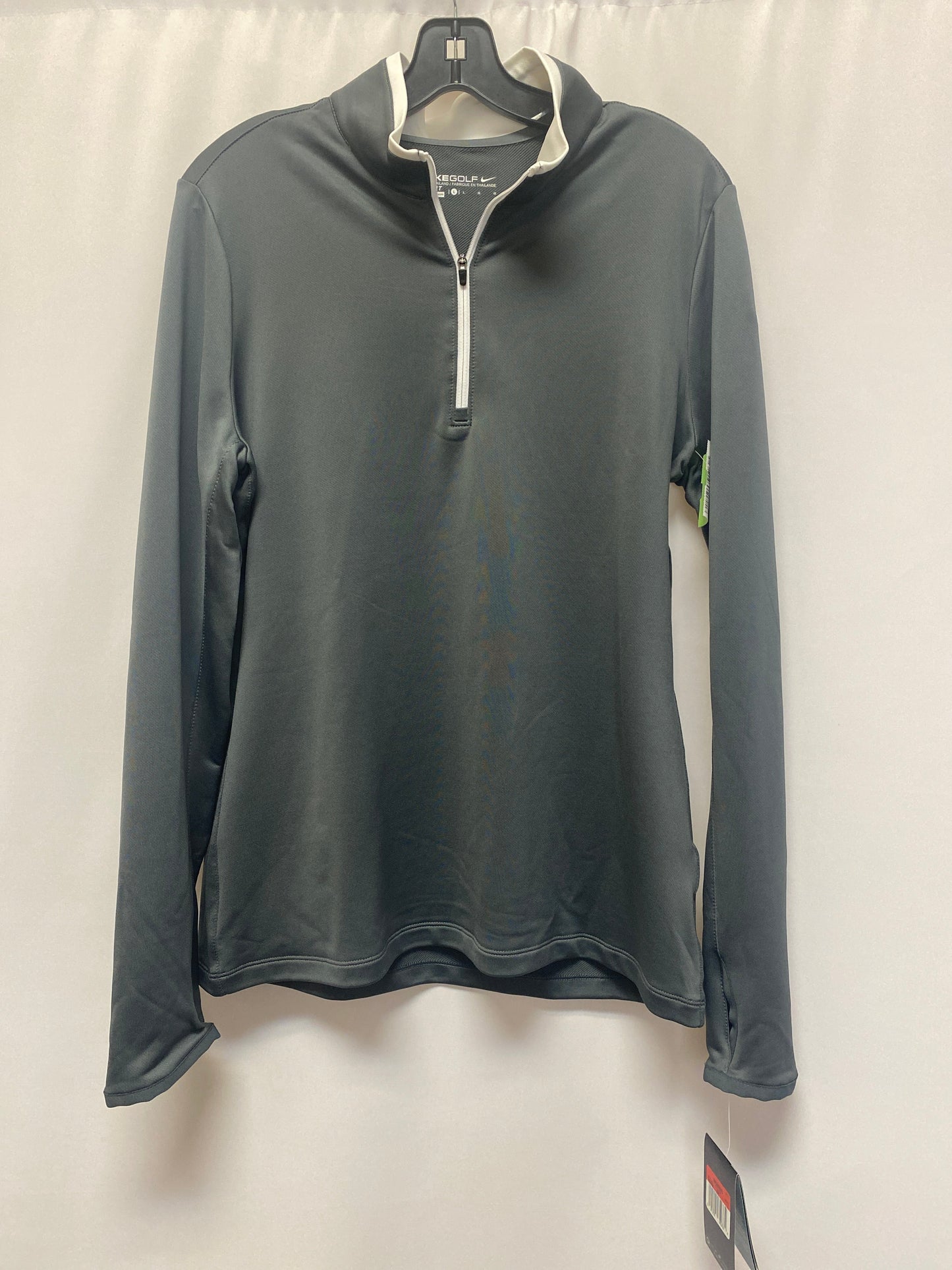 Athletic Top Long Sleeve Collar By Nike  Size: L