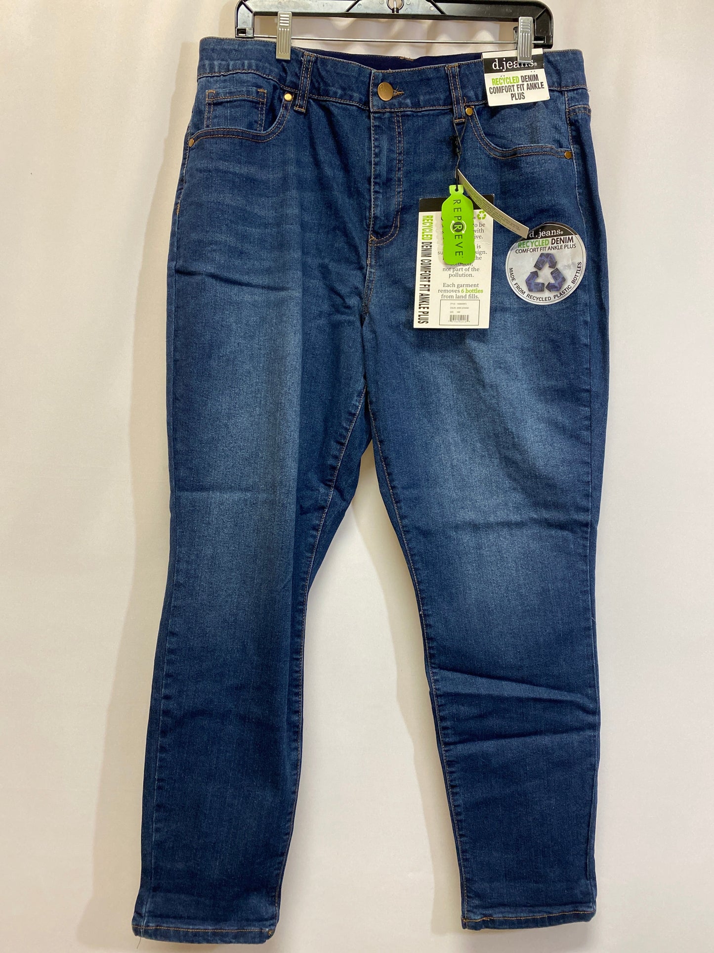 Blue Denim Jeans Straight D Jeans, Size 18w