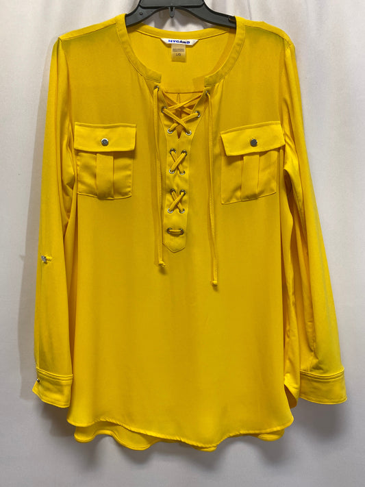 Yellow Top Long Sleeve Clothes Mentor, Size L