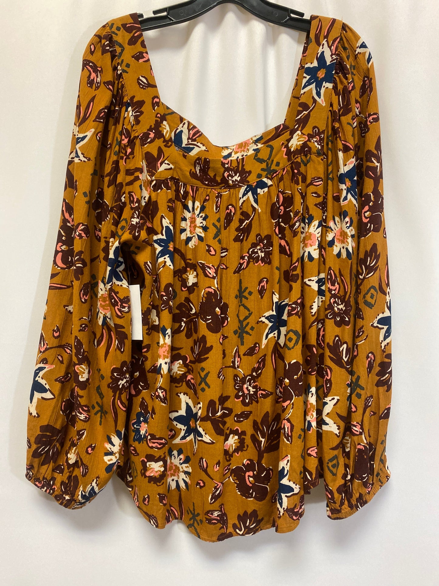 Brown Top Long Sleeve Sonoma, Size 1x
