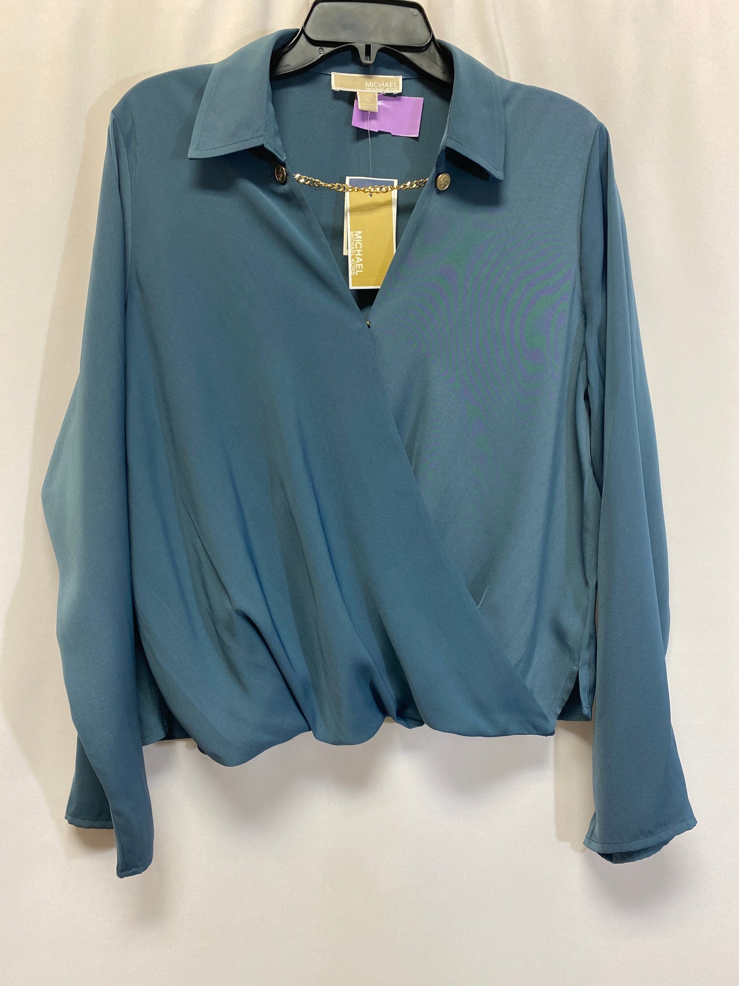 Blue Top Long Sleeve Michael By Michael Kors, Size Xl