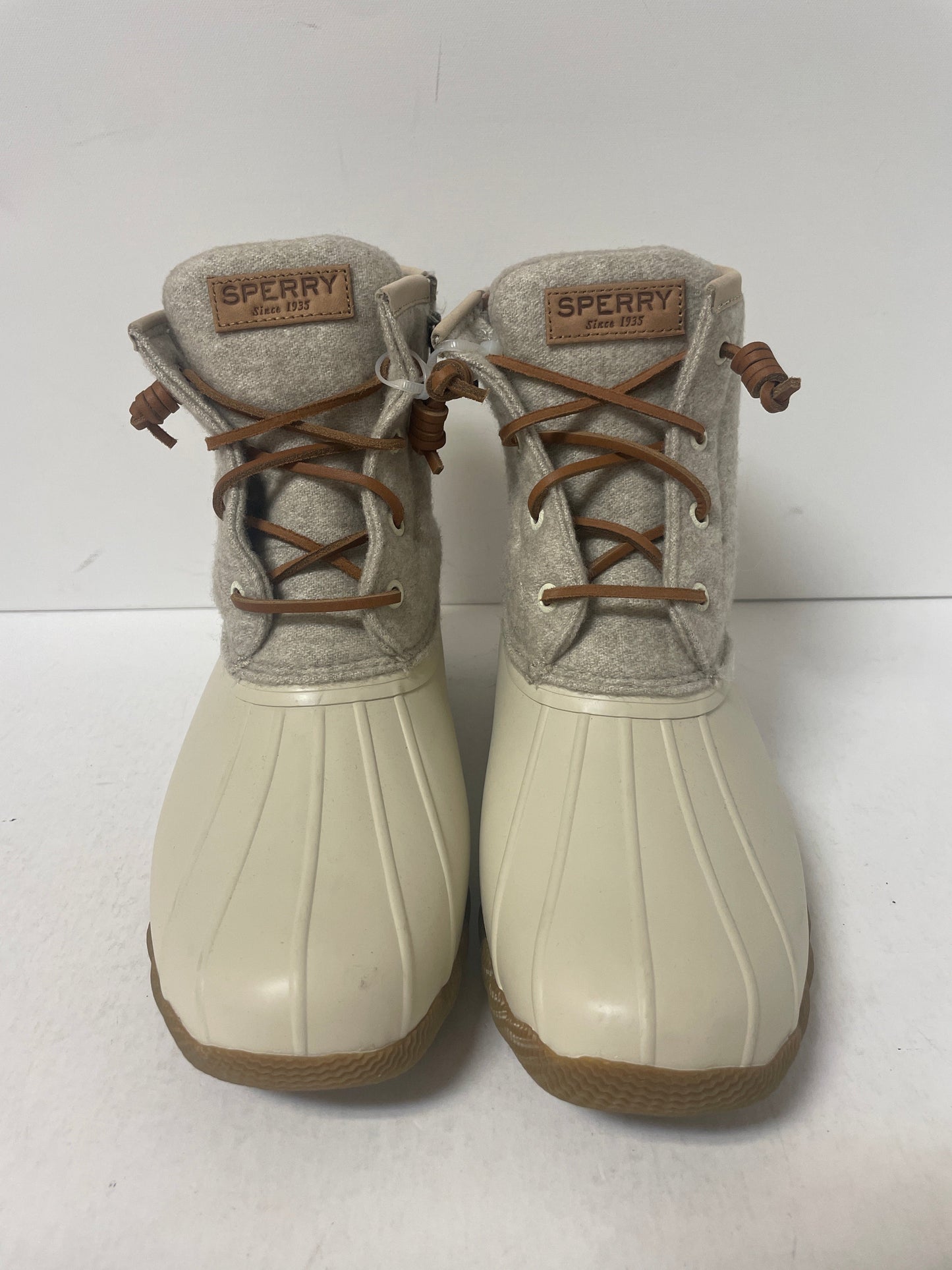 Cream Boots Rain Sperry, Size 9