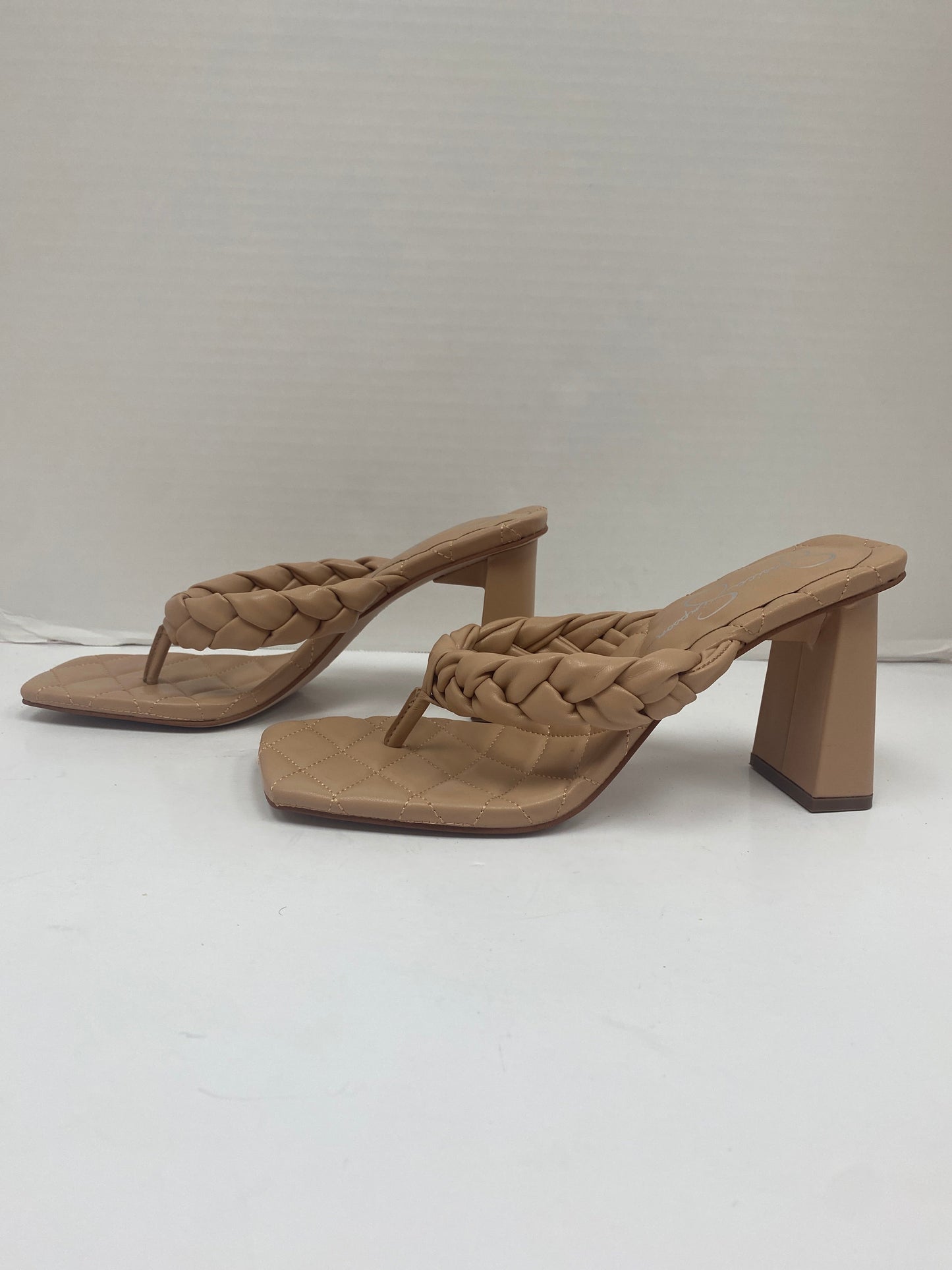 Tan Sandals Heels Block Jessica Simpson, Size 9