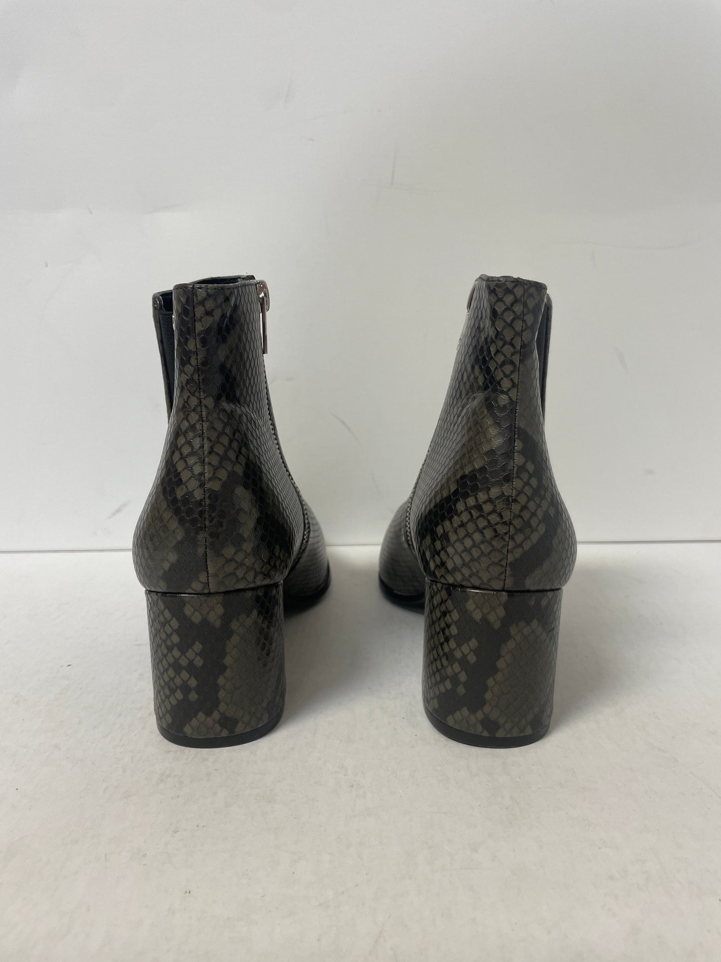 Boots Ankle Heels By Calvin Klein In Snakeskin Print, Size: 8.5