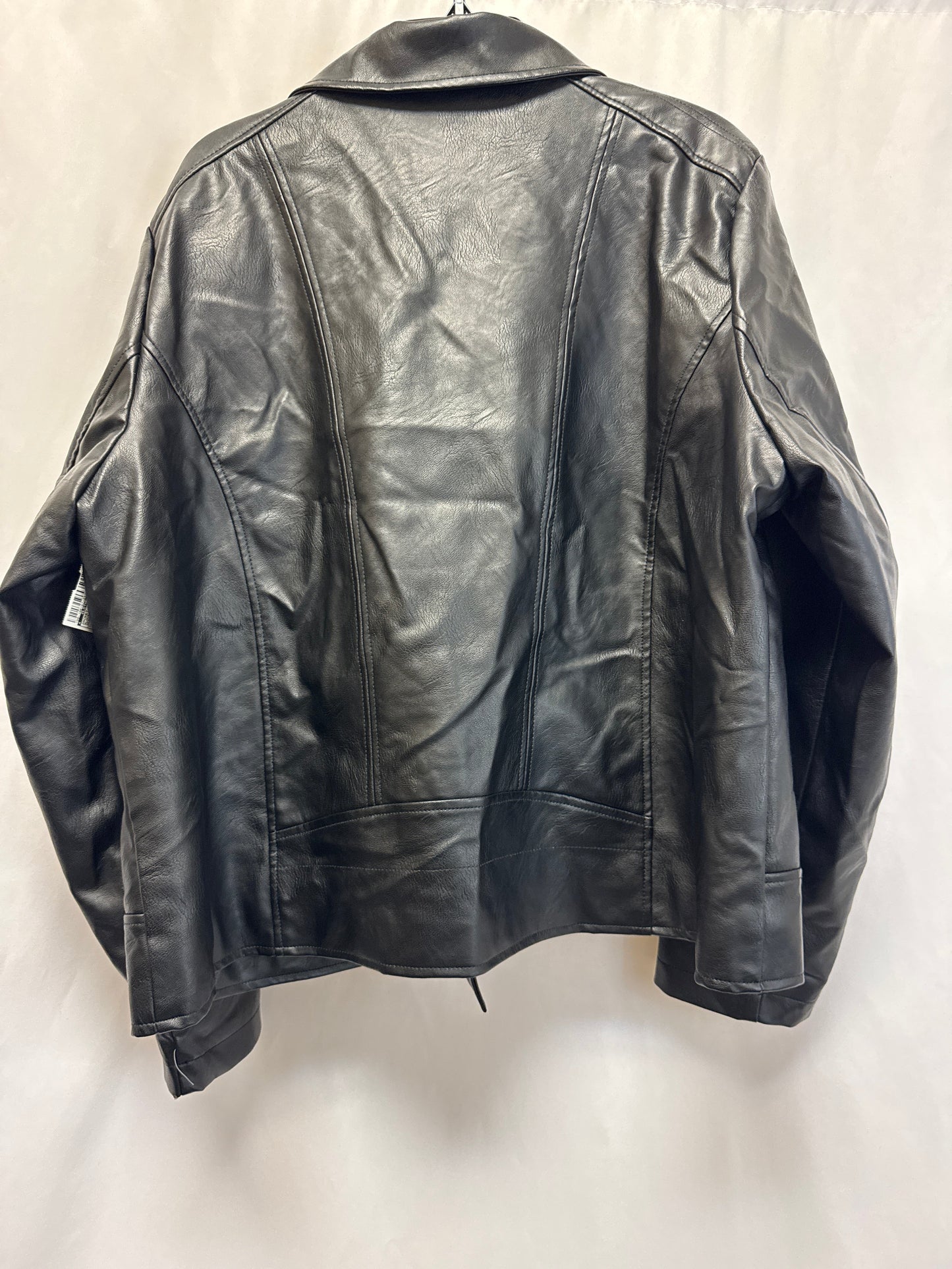 Jacket Leather By Clothes Mentor In Black, Size: 2x