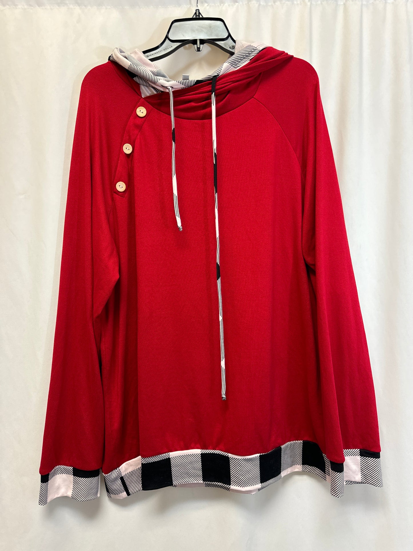 Top Long Sleeve By White Birch In Red, Size: 2x