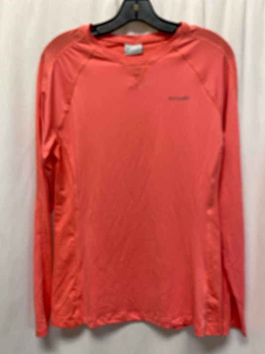 Athletic Top Long Sleeve Collar By Columbia In Pink, Size: M