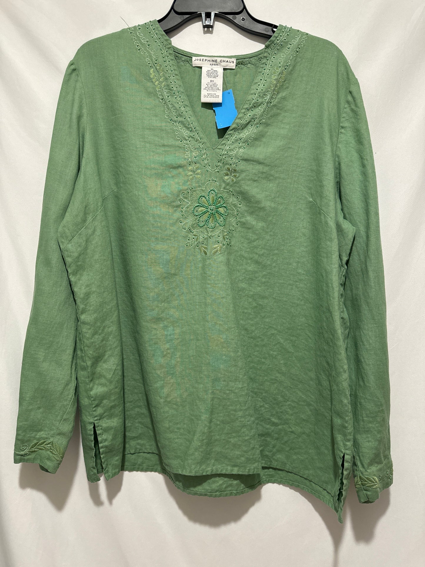 Top Long Sleeve By Josephine Chaus In Green, Size: Xl