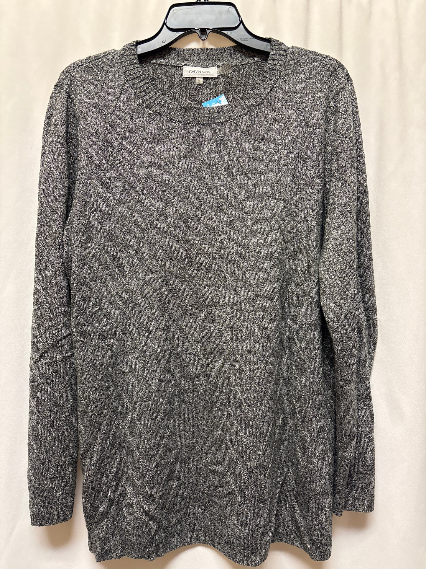 Top Long Sleeve By Calvin Klein In Grey, Size: Xl