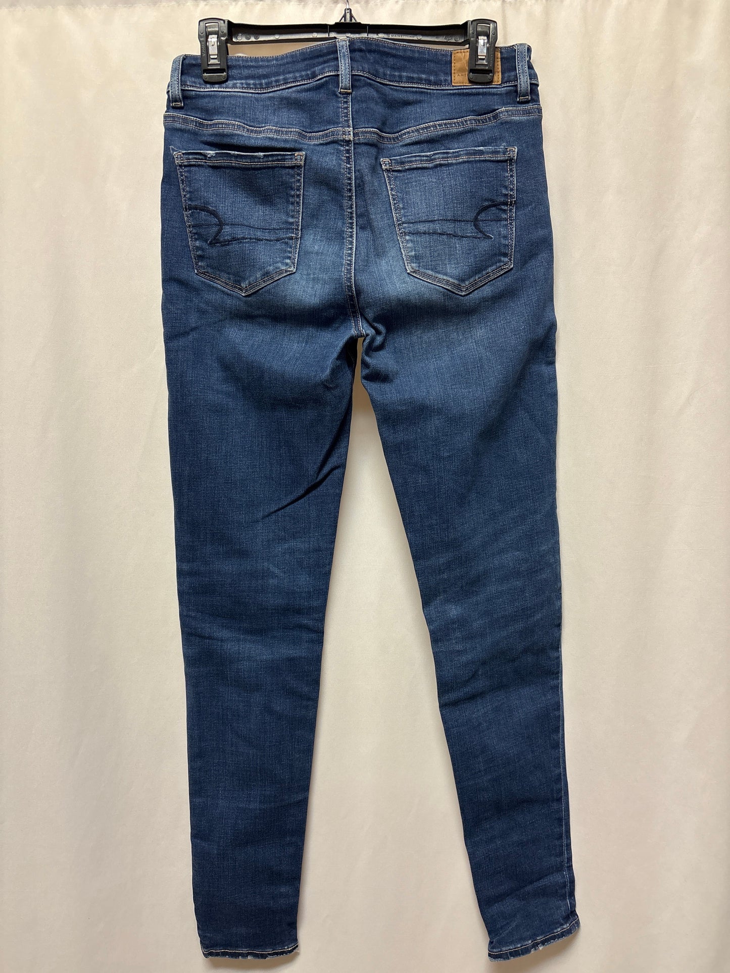 Jeans Skinny By American Eagle In Blue Denim, Size: 10l