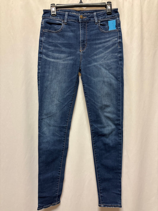 Jeans Skinny By American Eagle In Blue Denim, Size: 10l