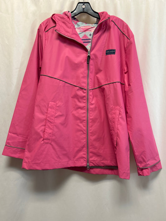 Jacket Windbreaker By Simply Southern In Pink, Size: L