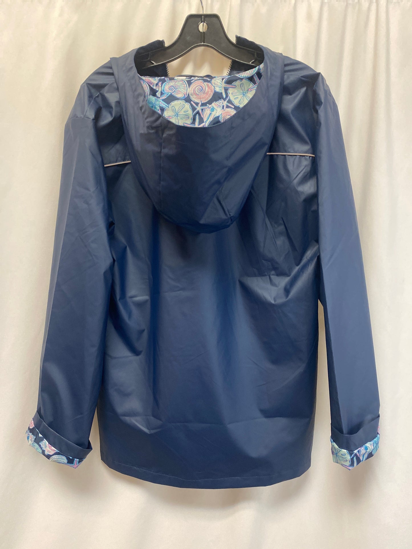 Jacket Windbreaker By Simply Southern In Blue, Size: L