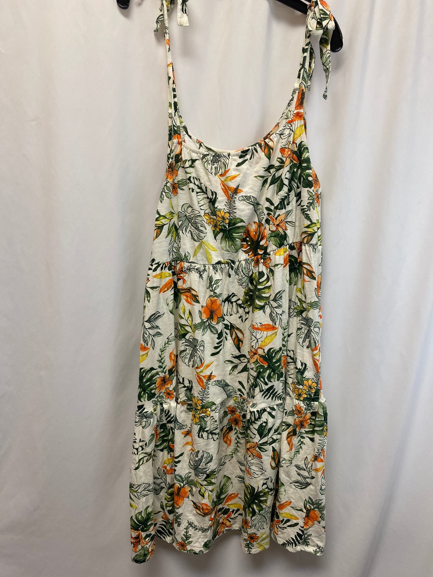 Dress Casual Maxi By Cato In Green & White, Size: Xl