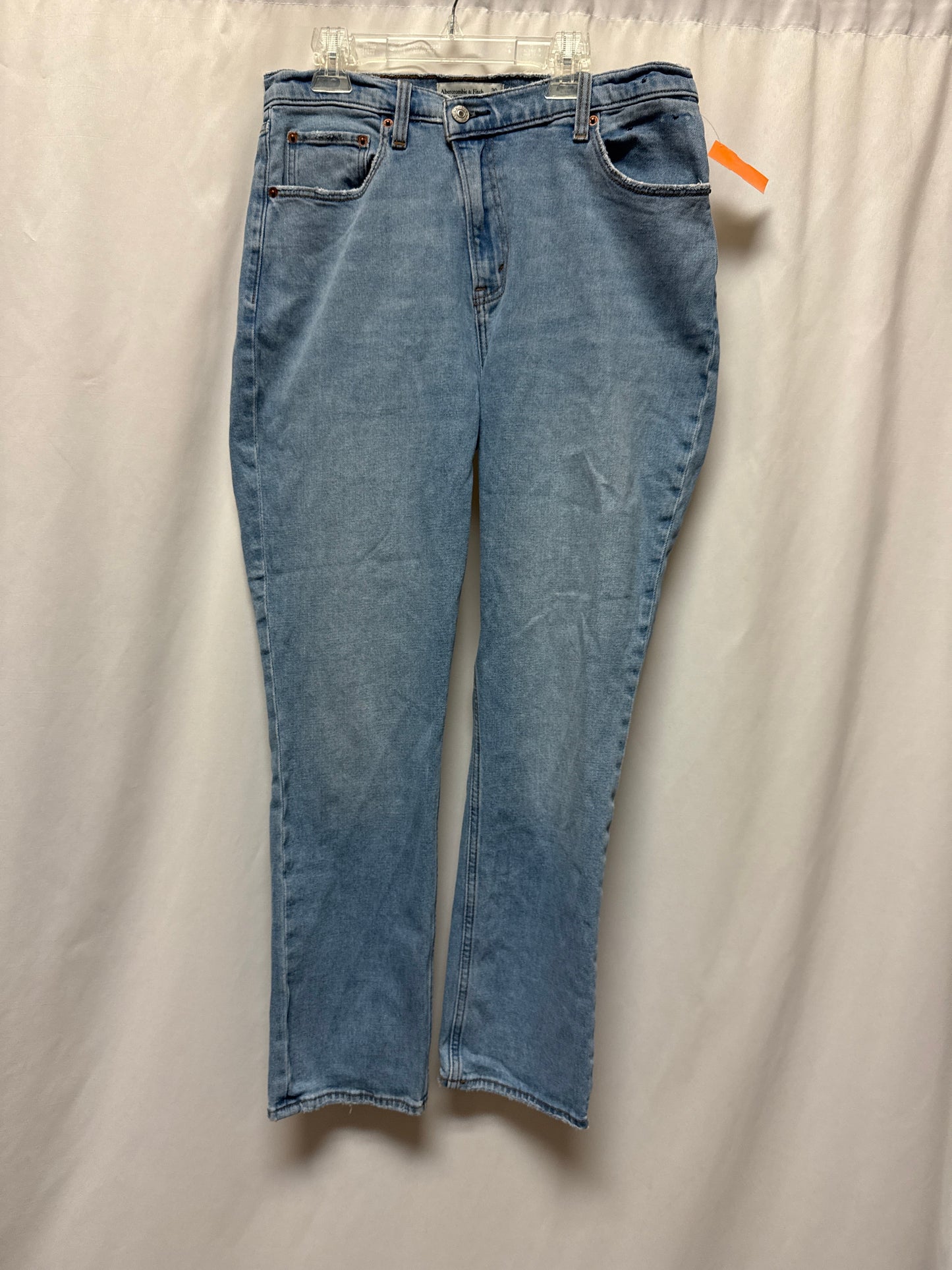 Jeans Straight By Abercrombie And Fitch In Blue Denim, Size: 30