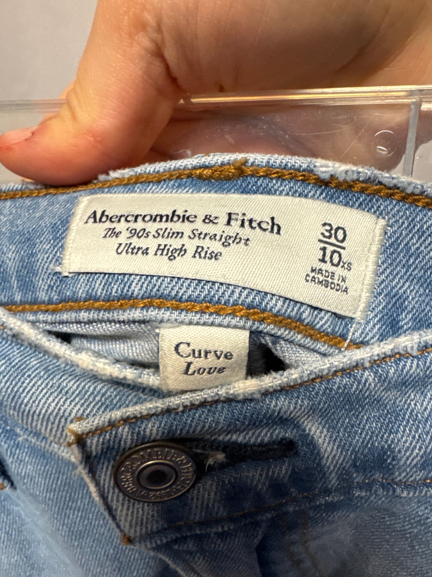 Jeans Straight By Abercrombie And Fitch In Blue Denim, Size: 30