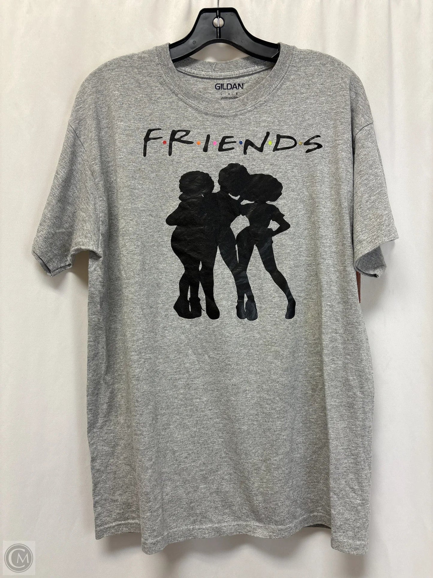 Top Short Sleeve By Gildan In Grey, Size: L